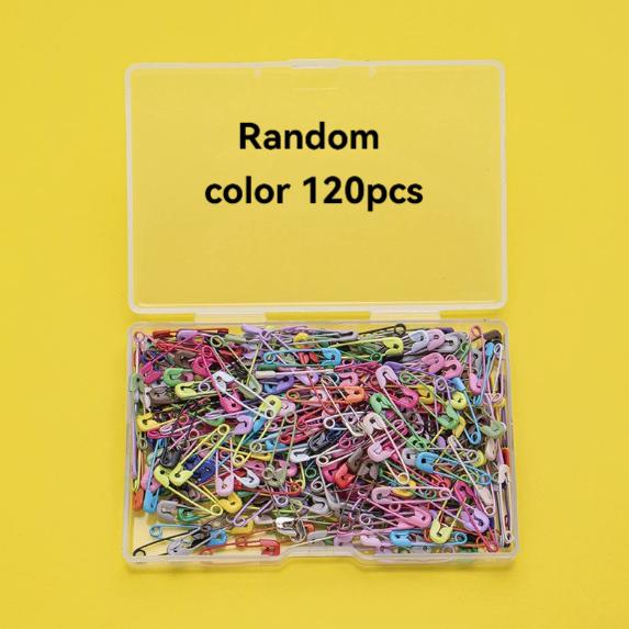 

120Pc Bright Candy Color Safety Pins-Safety Buckles,For Sewing and Handicraft,Various in Storage Box,Sewing Supplies Accessories