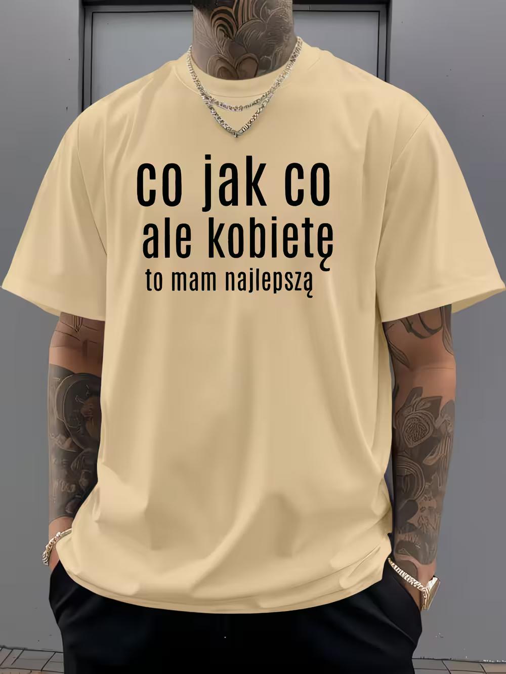 Men S T-Shirt with Designed Personalized Letter Print - Comfortable Round Neck XXXL