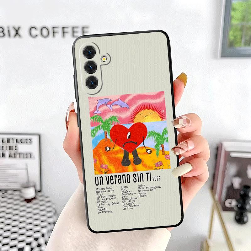 Bad Bunny Heart Soft Phone Case for Samsung A17 A37 A57 A16 A26 A36 A56 A15 A25 A35 A55 A14 A24 A34 A54 A13 A23 A33 A53 A52 A12