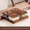 Naijiang Chinese Style Glass Snack & Fruit Plate with Lid