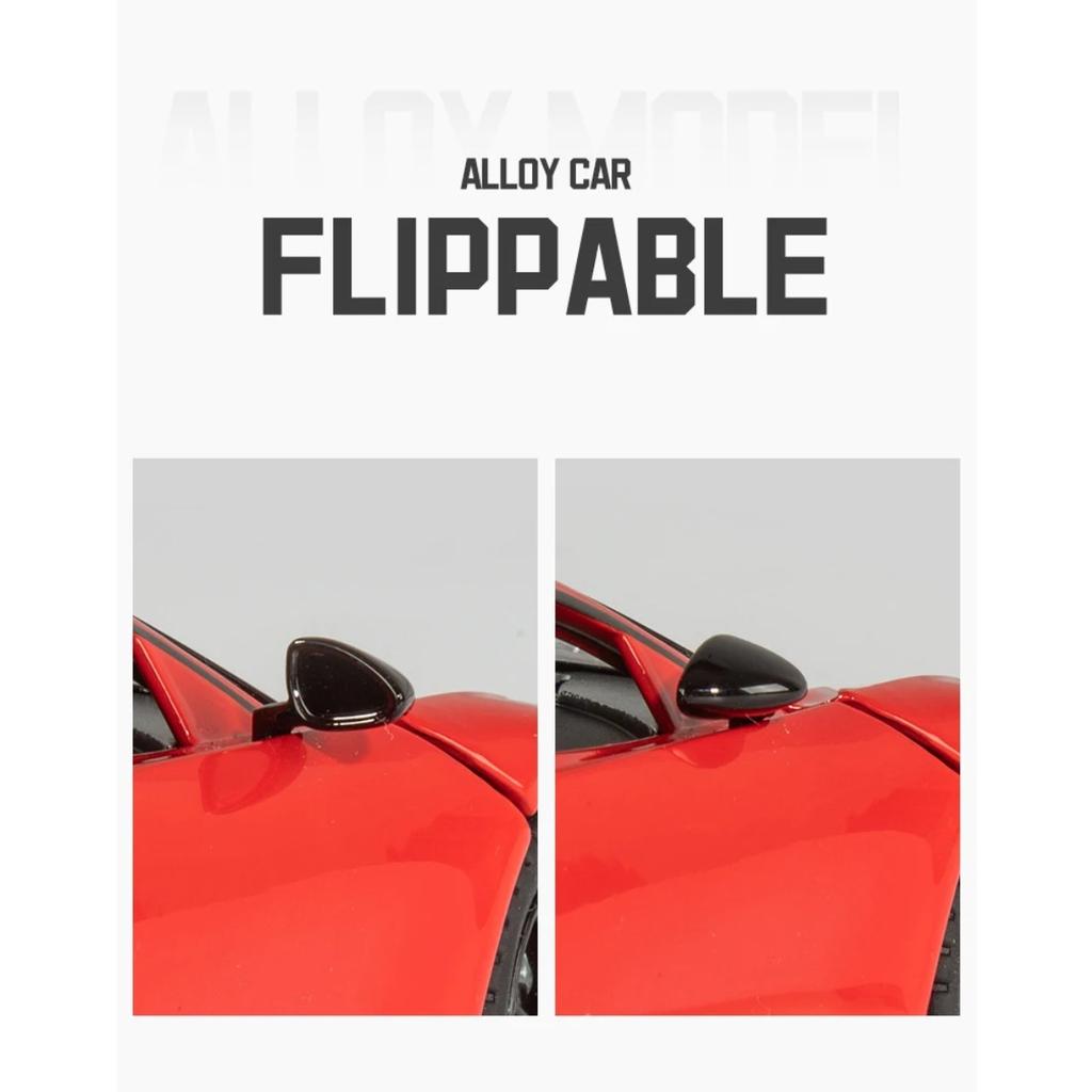 1/24 Bugatti Tourbillon with Spray Supercar Alloy Model Car Toy Diecasts Metal Casting Sound and Light Car Toys for Children Vehicle