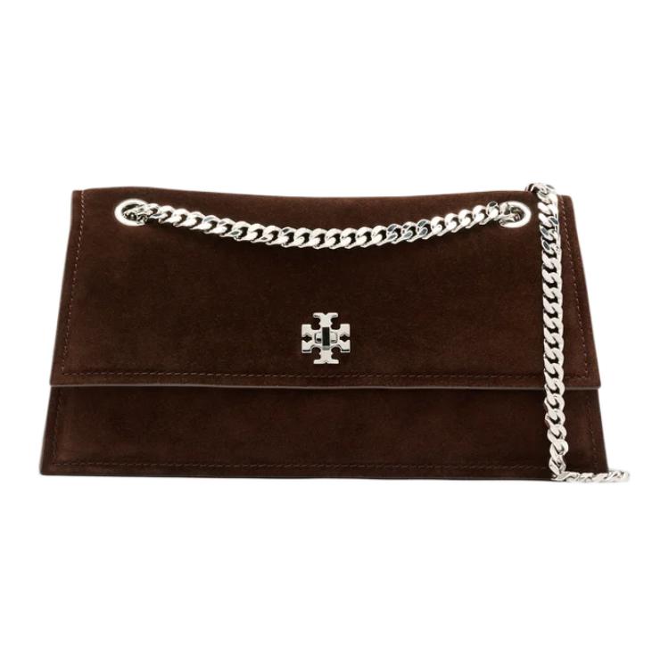 

Tory Burch Kira Classic Logo Suede Leather Crossbody Shoulder Bag Medium Women bags Black Cocoa 169176-200 Basic Set (Bag+Dust Bag)