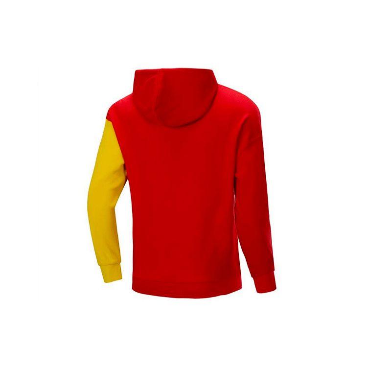 Li Ning Sports Fashion Series Logo Print Color Block Hoodie Men Hoodies Red AWDP613-2