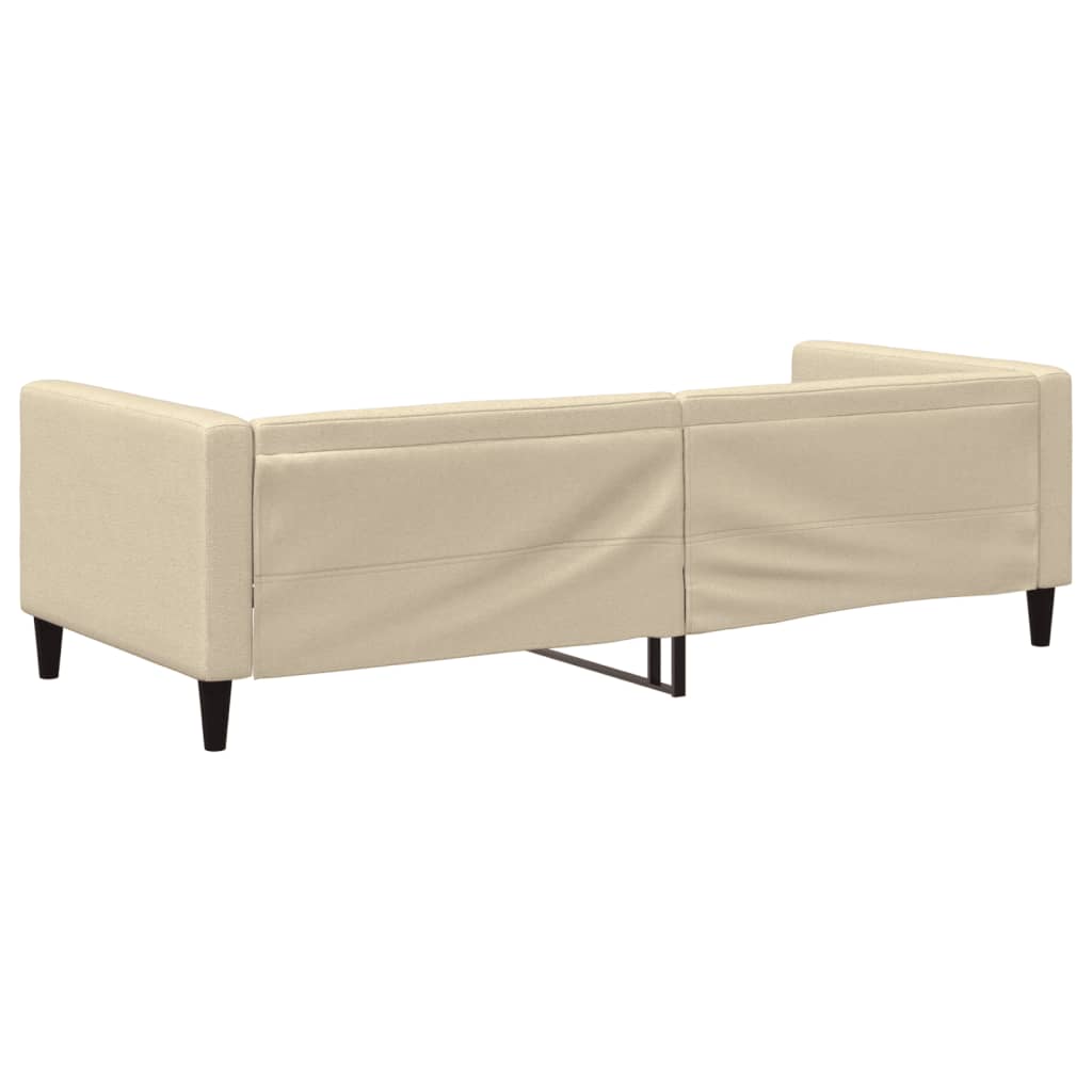 Vidaxl Sofa Z Funkcją Spania, Kremowe, 90X200 Cm, Obita Tkaniną