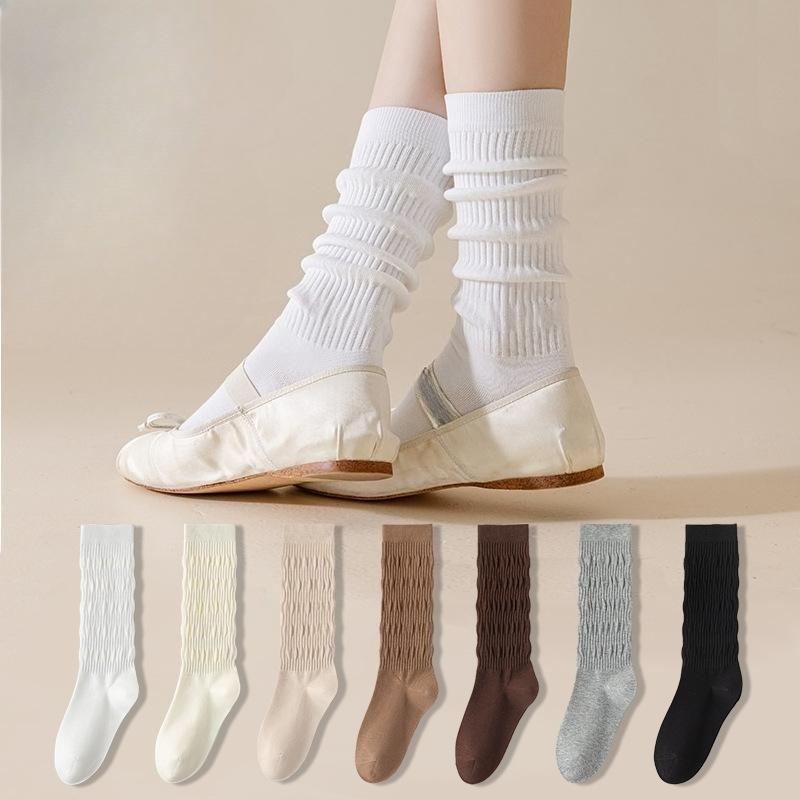 Female Spring and Autumn New Comfortable Boneless Ballet Style Long Leg Pile Socks