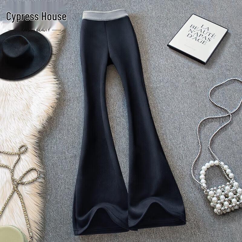 

Siboshe Women s Elastic Waist Slim-Fit Flared Casual Pants L