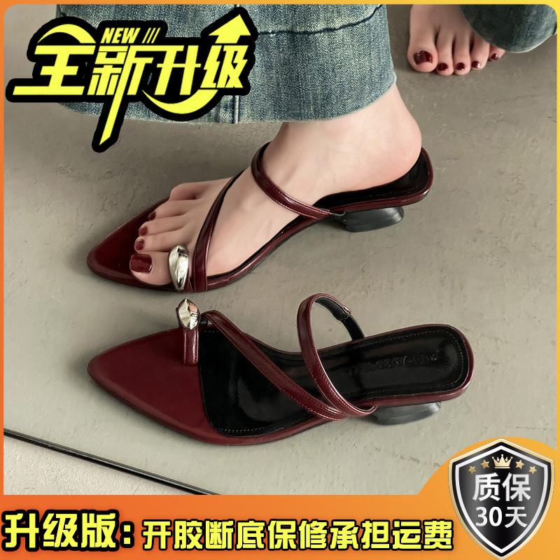 New fashionable versatile spring and summer wear comfortable high heels cool slippers with skirt temperament sandals