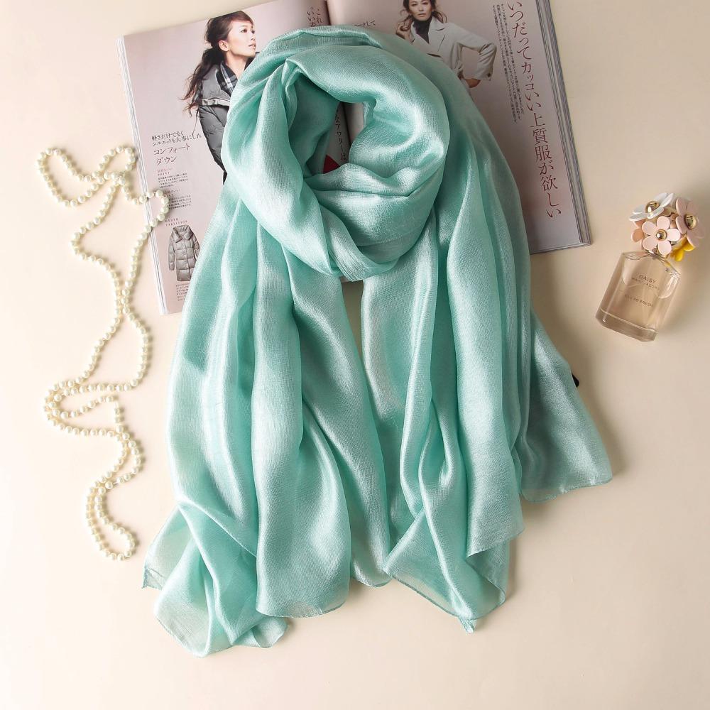 Luxury  Women Fashion Scarf Plain Solid Silk Linen Shawls Scarves Summer Lady Bandanas Pashmina Foulard Hijab 180*90Cm