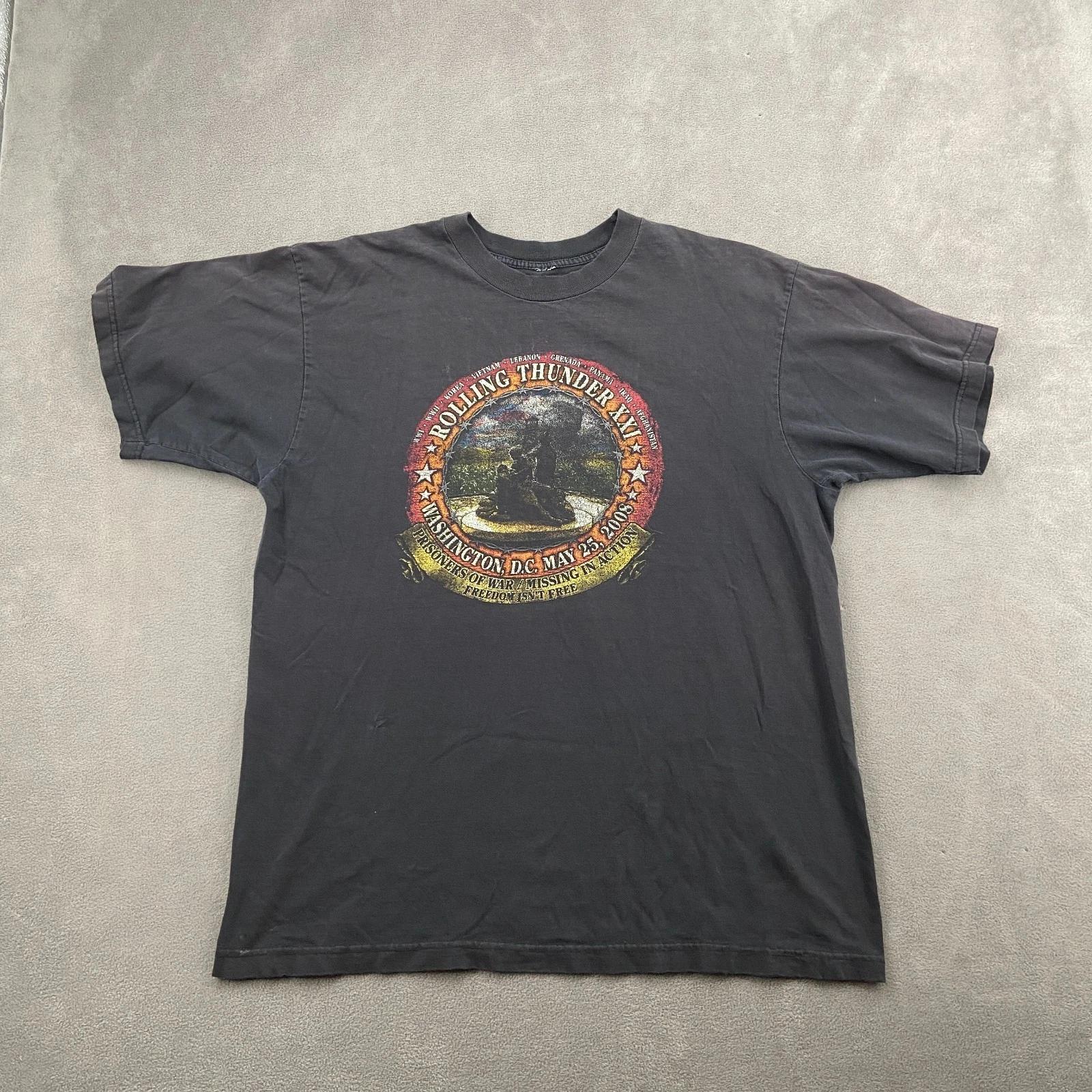 VTG Harley Davidson T-Shirt Sz XL Black Washington DC Rolling Thunder XXI Eagle M