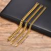 Stainless Steel Golden Silver Color Cuban Chain Bracelet Fashion Hip Hop Bracelet  Women's Jewelry Party Gift 18/20/21/22/23CM