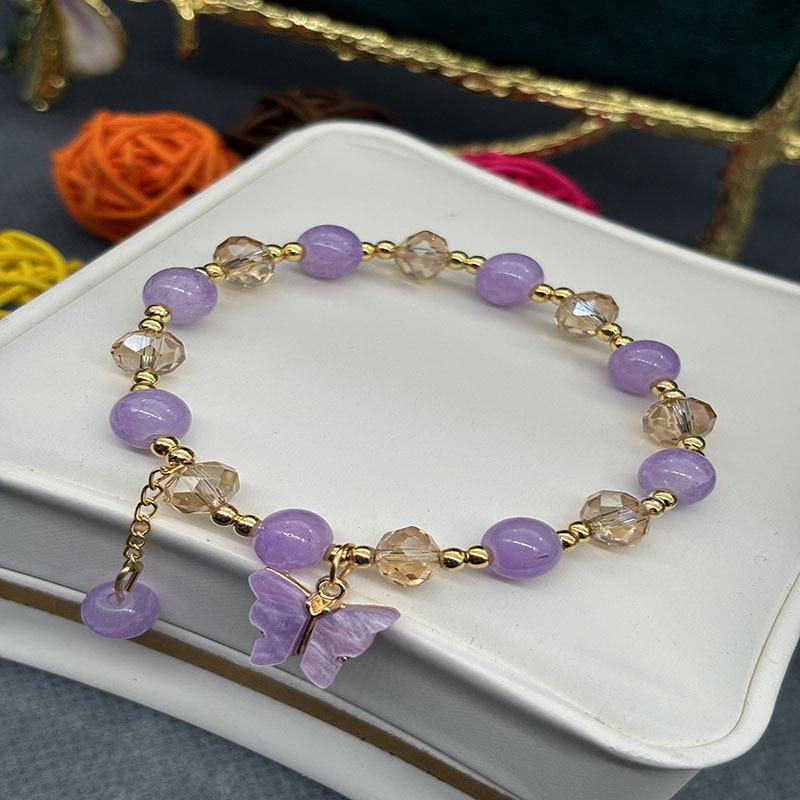 Красивый браслет из бусин IFYOUOO с подвеской-бабочкой, модный браслет из стеклянных бусин, изящное запястное украшение BBF для женщин