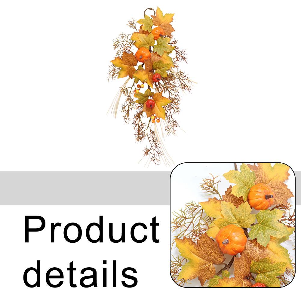 50cm Leaf Pumpkin Halloween Door Hanging Rattan Garden Wall Hanging Garland For Home Party Decoration