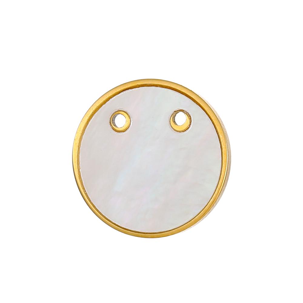 CARLIDANA Fashion Jewelry Pendant Stainless Steel Charm Square Round Heart Love White Shell Pendants for Jewelry Making DIY