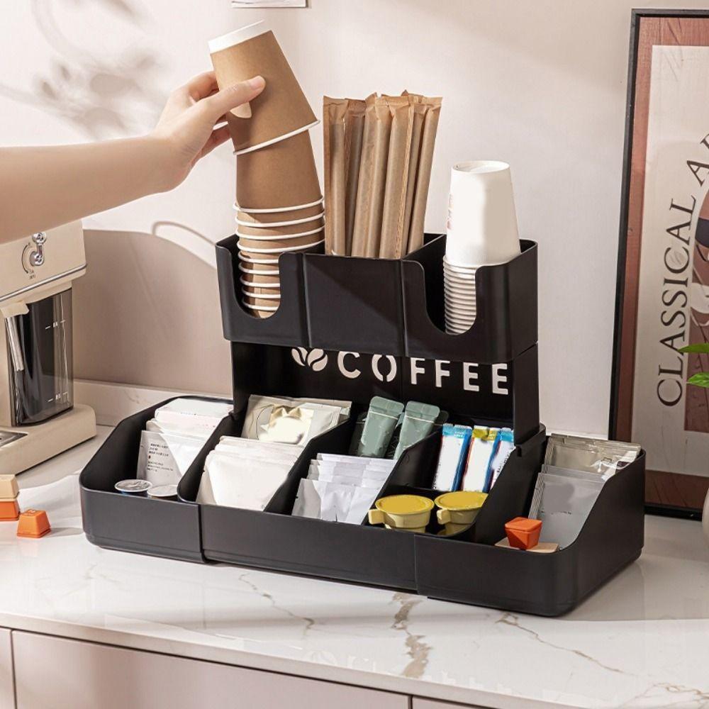 Adjustable Retractable Paper Cup Holder Plastic Cup Straw Storage Rack Cup Dispenser  for Home