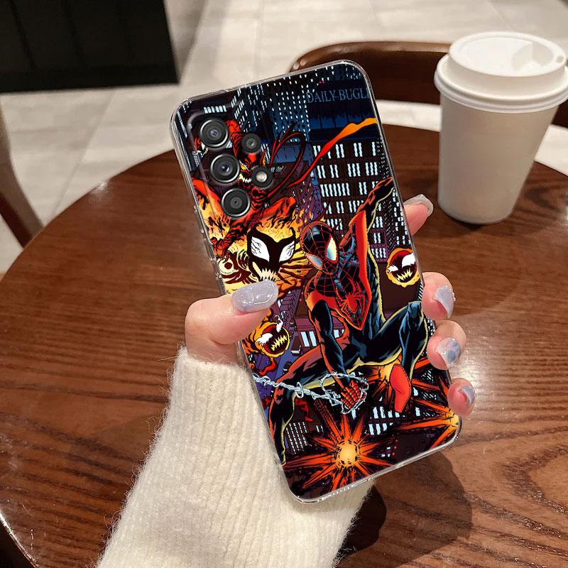 Marvel Spiderman Klare Hülle Für Samsung Galaxy A57 A37 A56 5G A36 Hüllen A55 A54 A35 A26 A07 A17 A16 A06 A36 A15 Stoßfeste Abdeckung