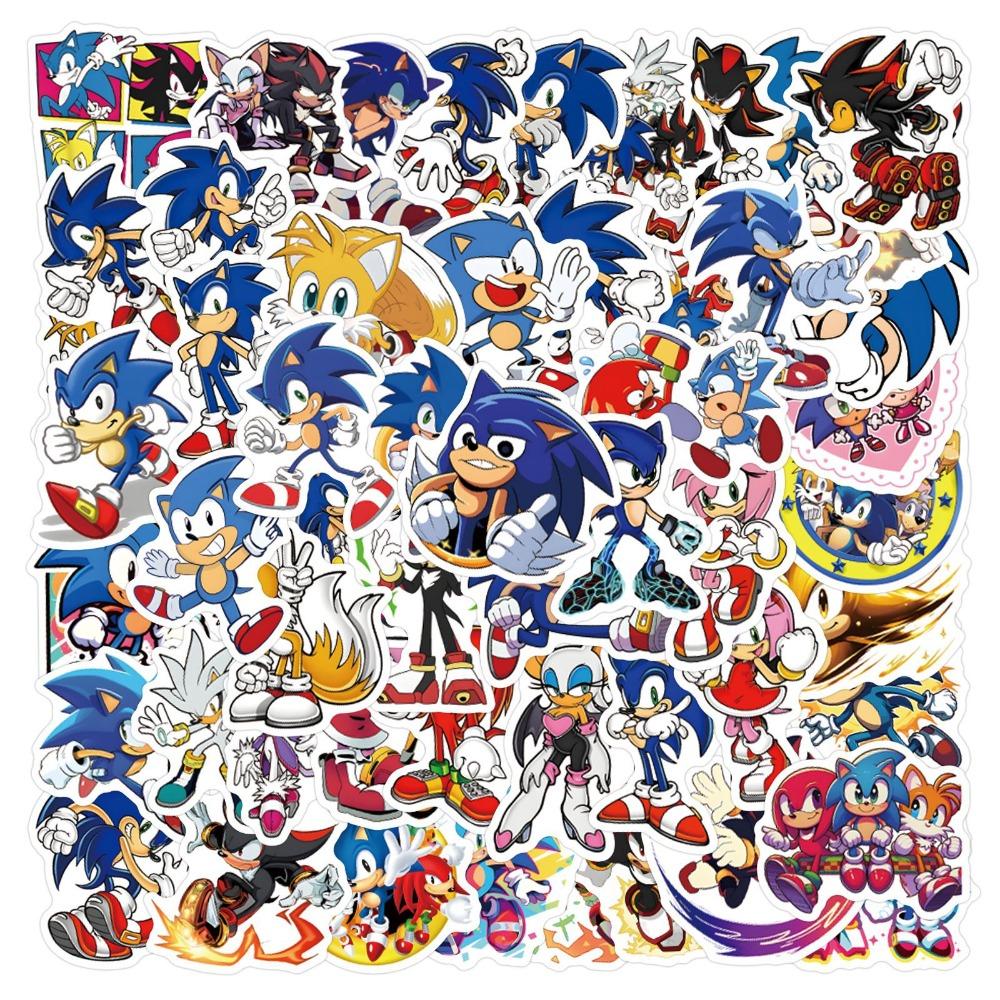 60 Pieces Of Cartoon Sonic The Hedgehog Graffiti Stickers For Luggage Cups Stationery Laptop Decorations And Diy Decals.