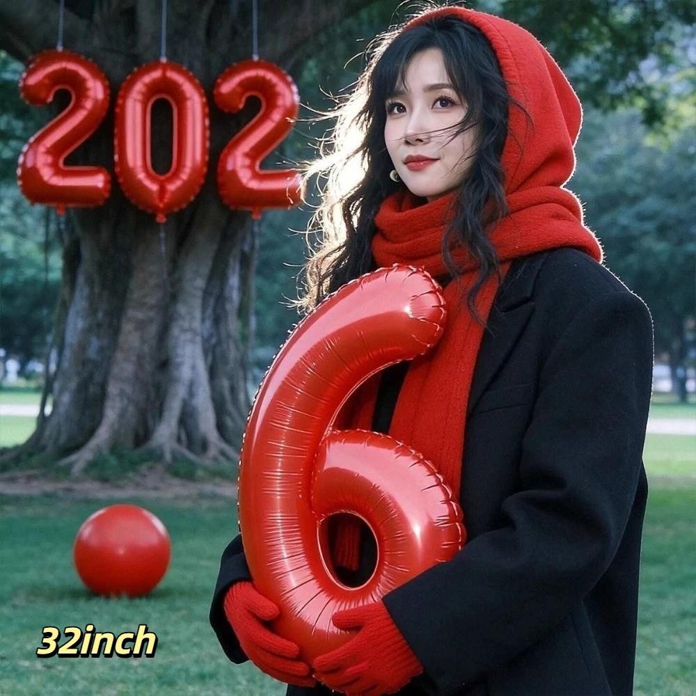 16/32/40inch Alphabet Balloons Lucky Happy New Year 2026 New Year Balloon Holiday Ornaments New Year Decoration
