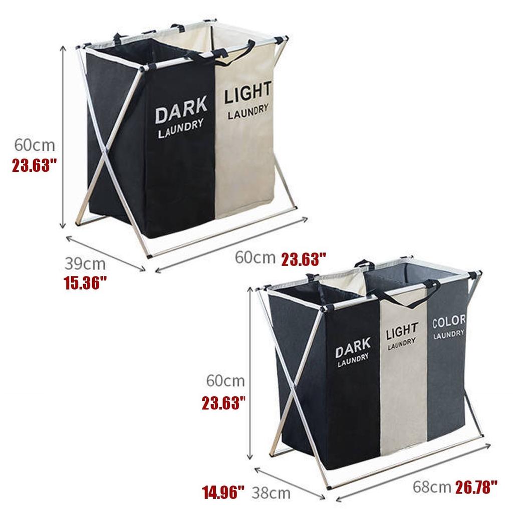 Details about / Plastic Laundry Hamper Basket Storage Hanging Dirty Clothes Basket 2Hooks Free