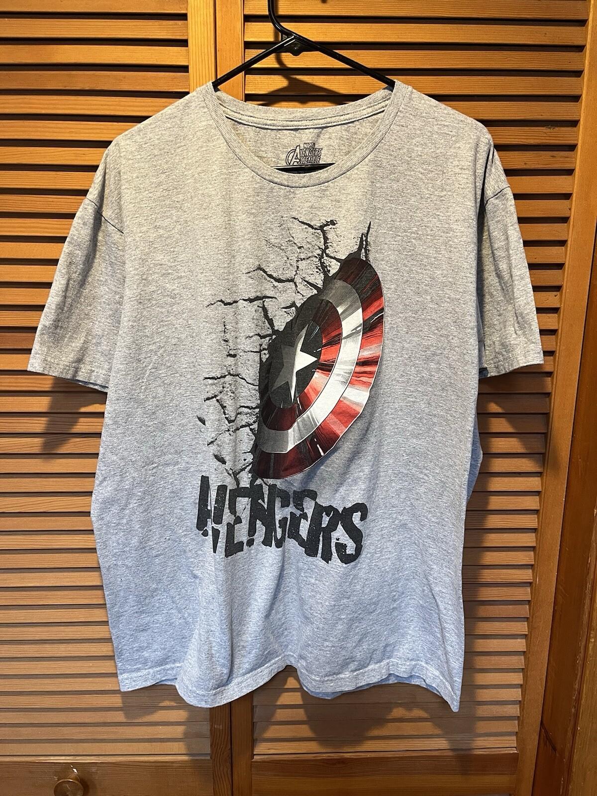 Marvel Avengers Assemble XL Gray Promo T Shirt Captain America S