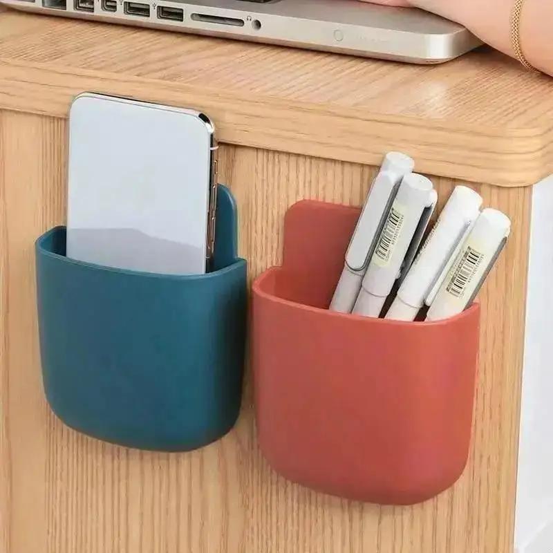 Creative Remote Control Storage Box Hole Free Household Goods Living Room Bedroom Mobile Phone Shelf Remote Control Storage Rack