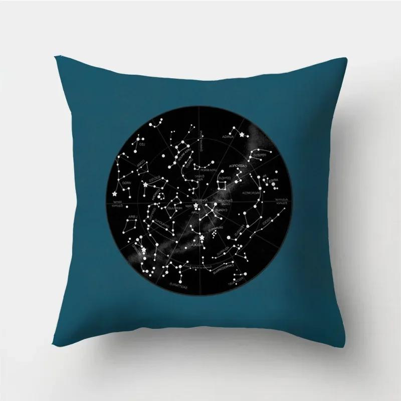 Black Pillow Galaxy Planet Cushion Cover Space   Pillowcase Soft  High-quality Home Decor