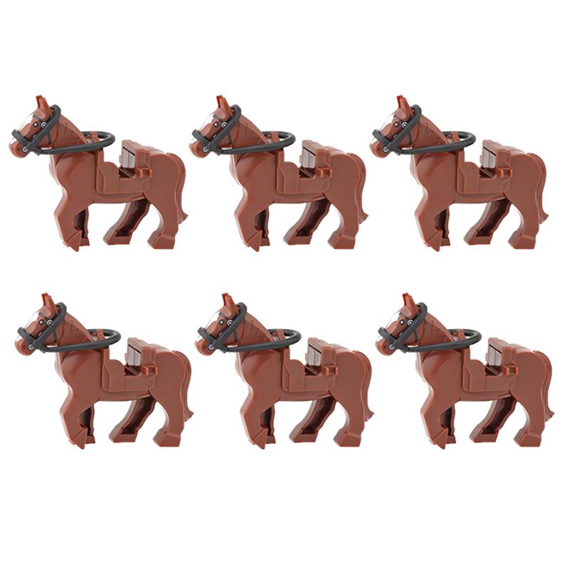 Medieval Military Building Blocks Cavalry Army Horse Animal Elephant Camel Wolf Crocodile Brick Toy Accessories S003