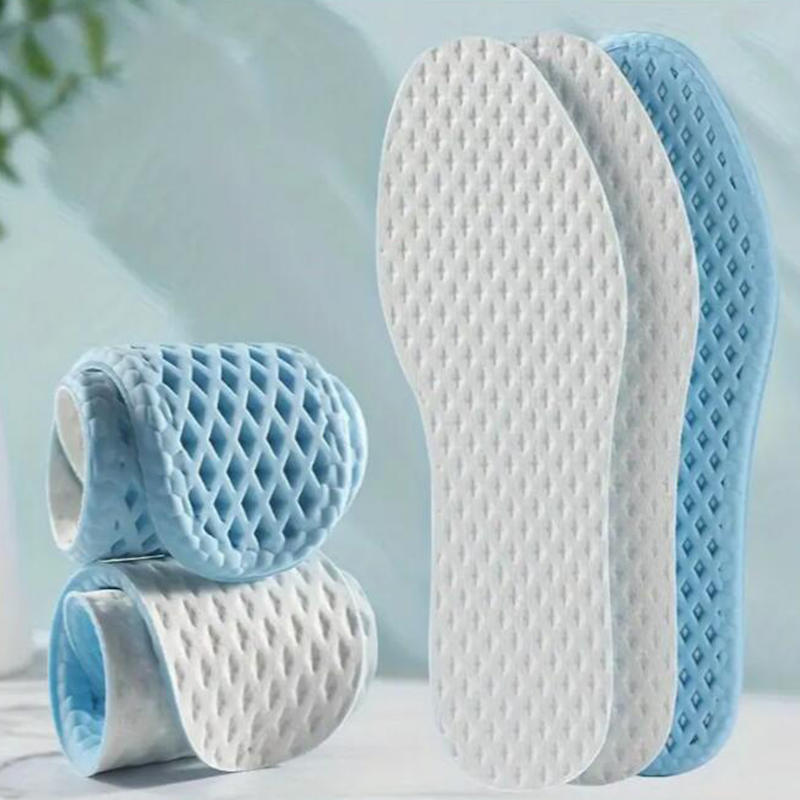 5Pairs Summer Cool Feeling Sports Insoles Shoe Insert for Men Women Sweat-absorbing Breathable Outdoor Barefoot Shoe Liners