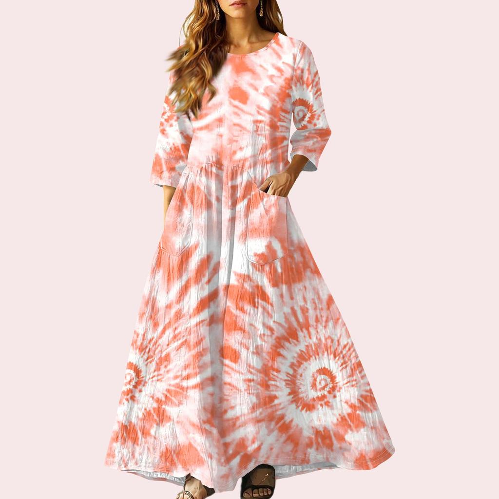 Women's Retro Ethnic Style Ribbon Embroidered Sleeveless Linen V-neck Maxi Dress