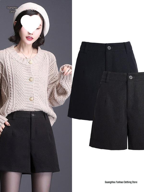 

Women s High-Waist Wool Bootcut Pants - Plus Size, Loose Fit, Slimming, Casual Wear for Autumn and Winter 3XL темно-серого