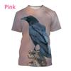 Bird King Eye Pattern T-shirt Men's Cool Bird 3D Printed Summer Breathable Round Neck Short Sleeve Top