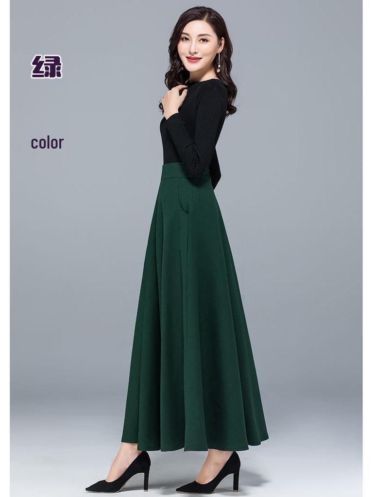 Plus Size A-Line Flowing Skirt – New Spring/Autumn Style for a Professional, Slimming Look
