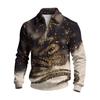 Men's Casual Christmas Print Collared Sweatshirt for Holiday