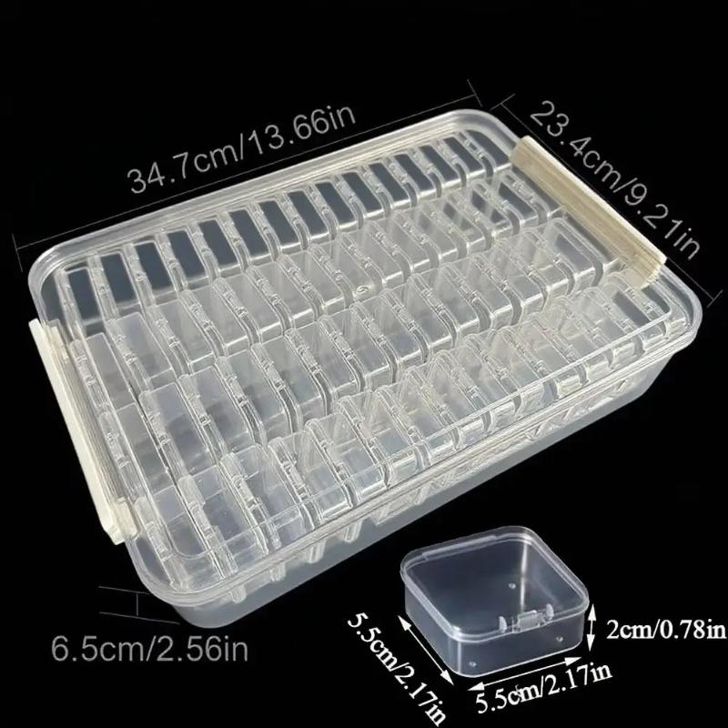 Large Capacity Fuse Beads Organizer 60 Small Boxes Clip Closure Bean Storage Box Multi-Functional 221 Color Labels
