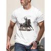 New Men's T-shirts Clothing Fashion Cowboy Printed Short Sleeve T-shirts Tops Summer Breathable Crew Neck T Shirt For Men