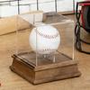 Modern Signature Baseball Showcase Box With Clear Acrylic Construction And Wooden Base Presentation Case