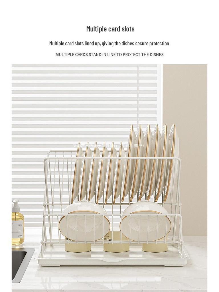 Foldable Kitchen Dish Drying Rack for Plates, Bowls, and Cutlery Storage