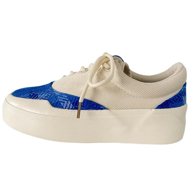 

X233 нишевый дизайн мандариновые туфли женские туфли 2025 новые туфли для доски ретро гонконгский стиль нишевый оригинальный дизайн круглая головка 35 синий