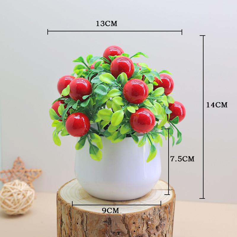 Simulated Green Plants Apples Oranges Cherries Potted Plants Desktop Plant Decor
