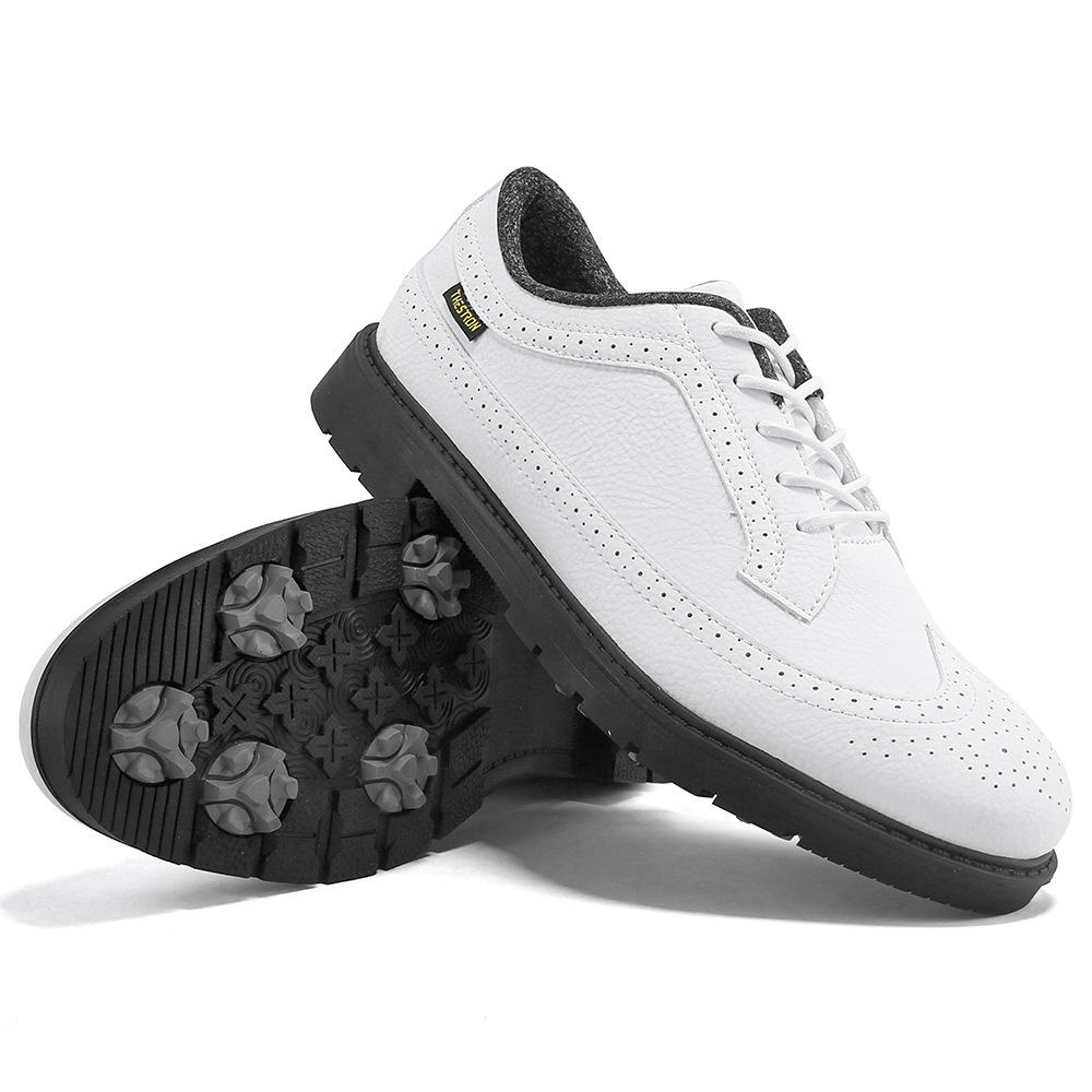 Men's Large Non-slip Spiked Golf Shoes, Size 39-49, Black/White Comfortable Training Footwear