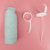 Creative Silicone Folding Cup with Straw Outdoor Sports Kettle Gift Portable Cycling Telescopic Cup New