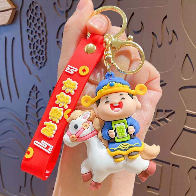 

New Malaysia Will Make A Fortune Immediately God Of Wealth Keychain Pendant Bag Car Key Chain Pendant Gift