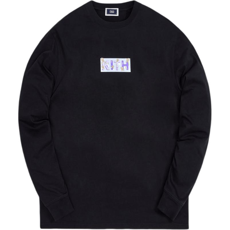 

Kith For Superwaxx Classic Logo Long-Sleeve Tee Black Unisex Tops KHM030058-001 S