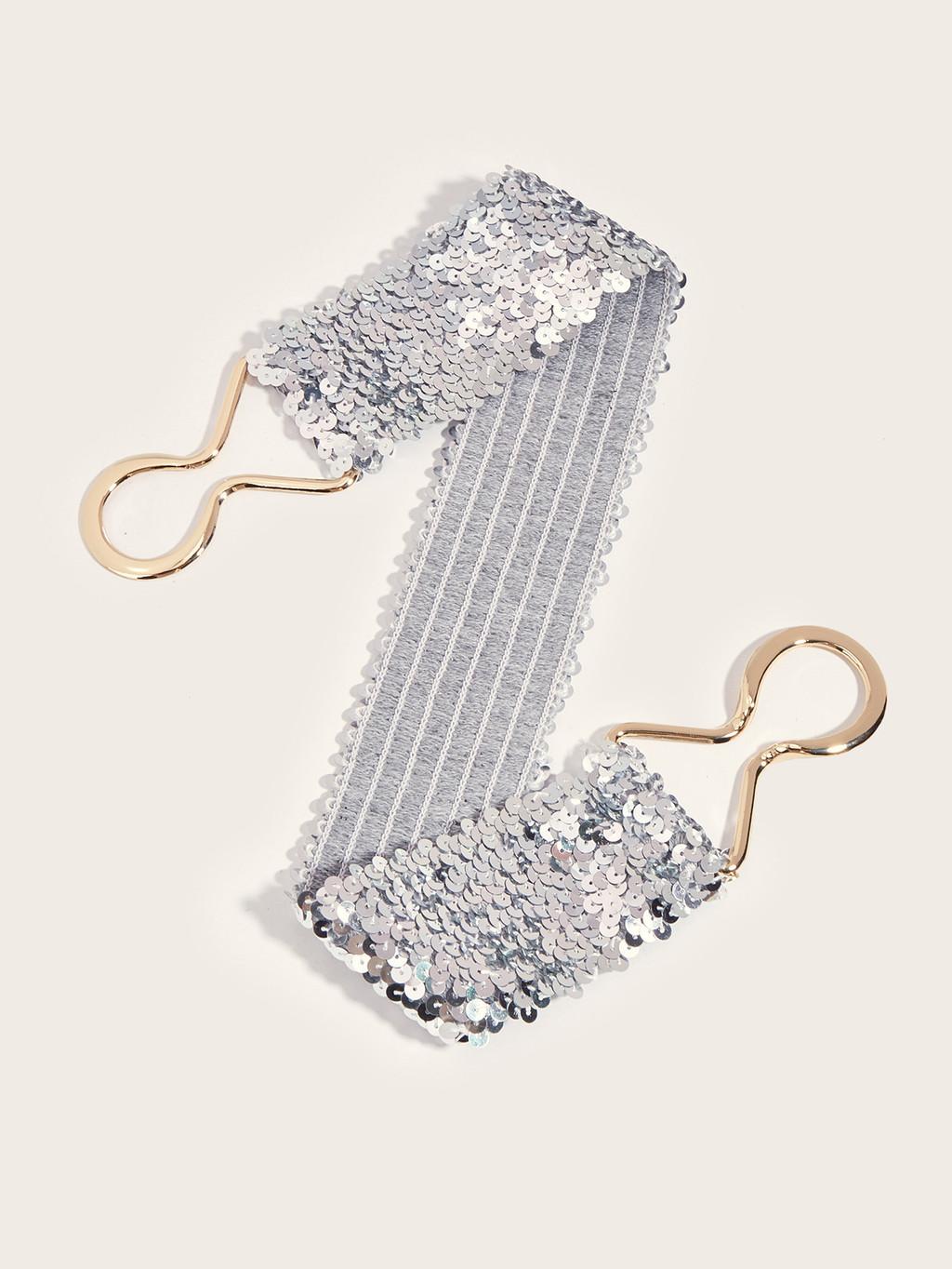 

Fashion Waist Belt For Women With Metal Buckle Wide Elastic High Waist For Dresses And Coats срібний