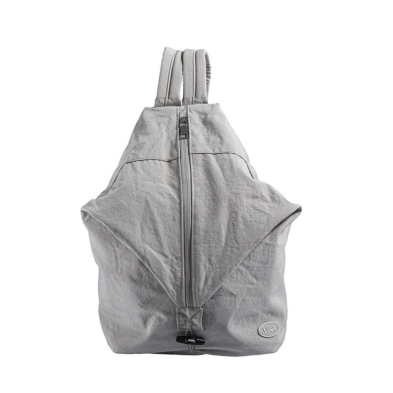 

Niche Design Nylon Backpack for Women s Personalized Trendy Shoulder Bag Large Capacity Simple and Fashionable Backpack one size fits all серый