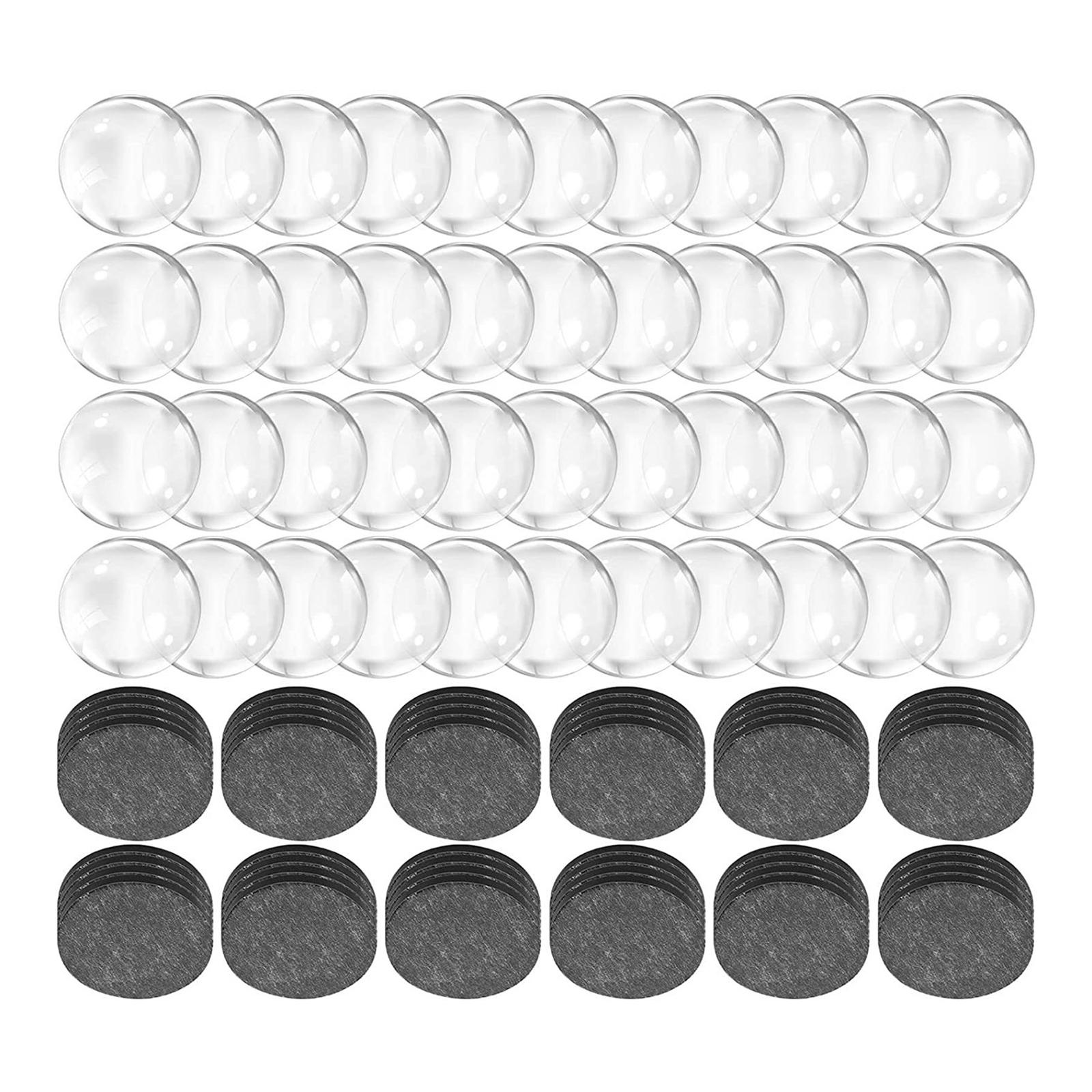 

48 шт. Стеклянные кабошоны и круглые магниты для рукоделия с клейкой основой. Маленькие магниты на холодильник и прозрачные стеклянные купола