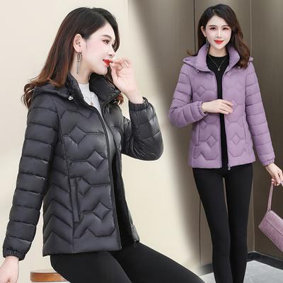Nouveau léger et fin losange décontracté et à la mode polyvalent chaud et fin vêtements en coton à mettre sans enlever veste courte grande taille