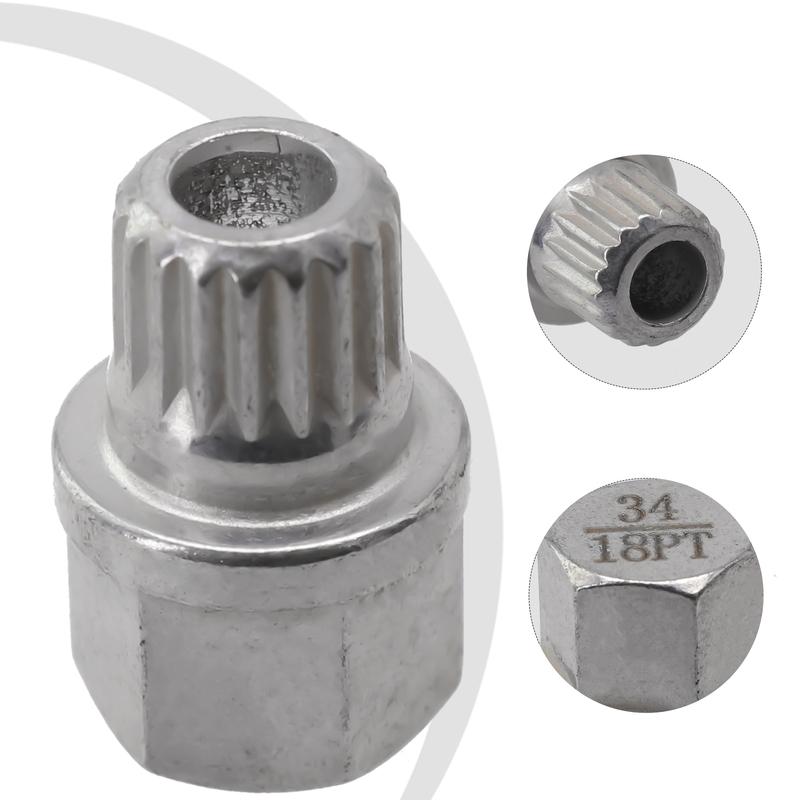 34/18PT Hollow Wheel Lock Nut Removal Key for BMW Vehicles Intended for Professional and DIY Wheel for Service Tasks