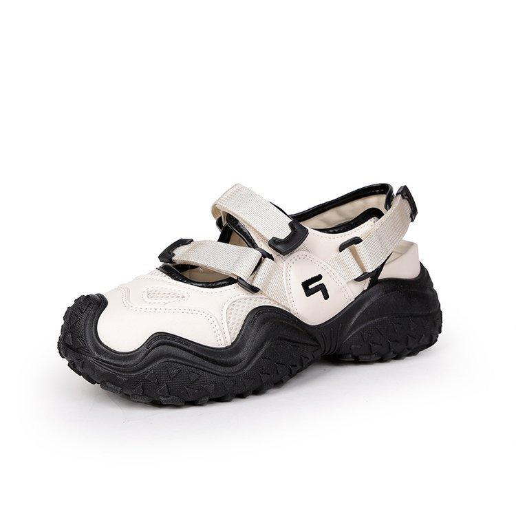 Cave ugly cute thick-soled dad sports bag head sandals women's summer wear hollow 2025 new mesh breathable