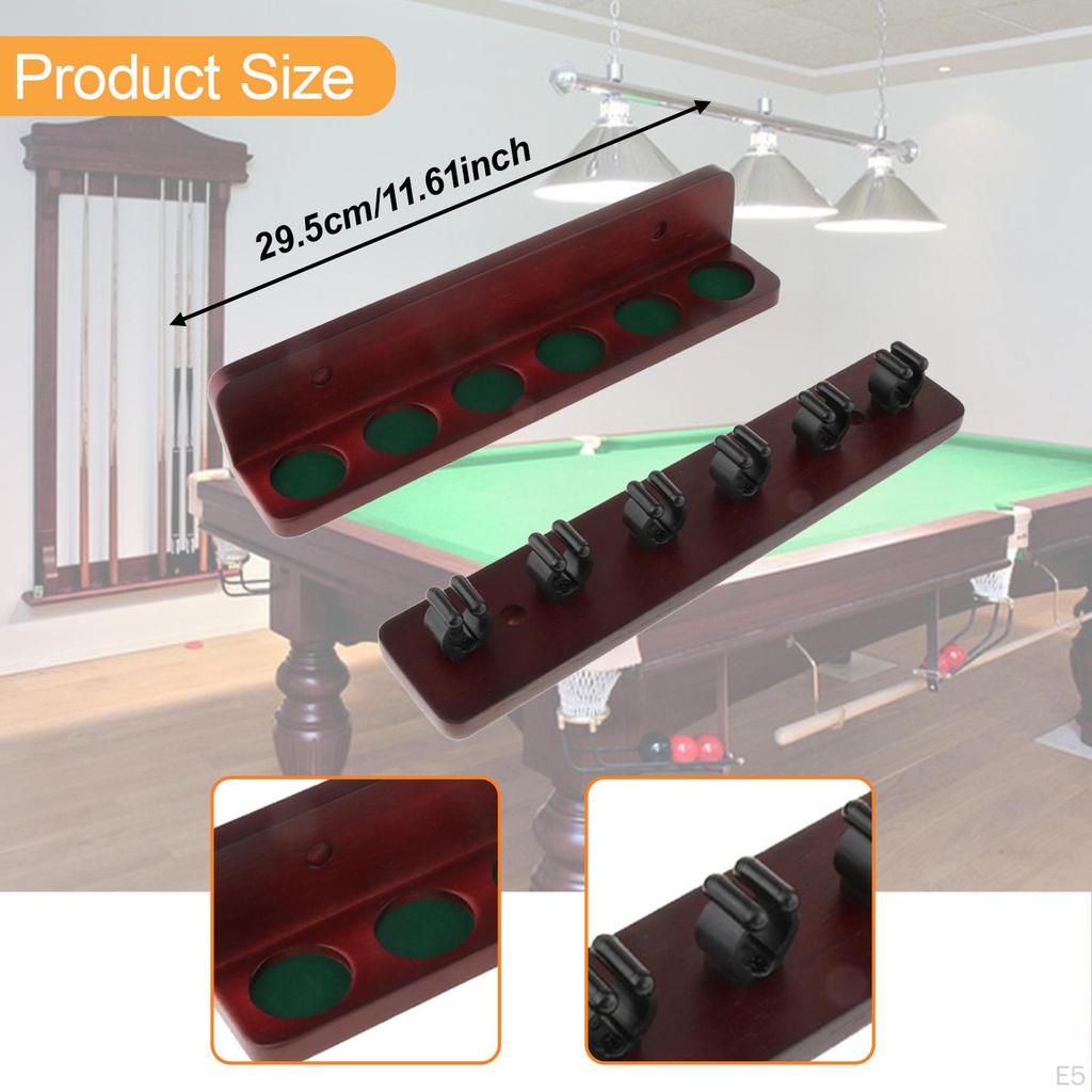 Billiard Pool Cue Rack Sticks Holder Stand Storage Wooden Table Rods Organizer for