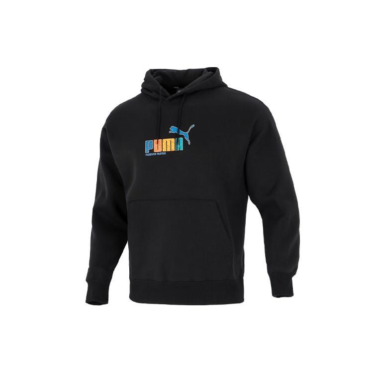 PUMA Essentials Rainbow Hoodie Black Men s 673598-01 L